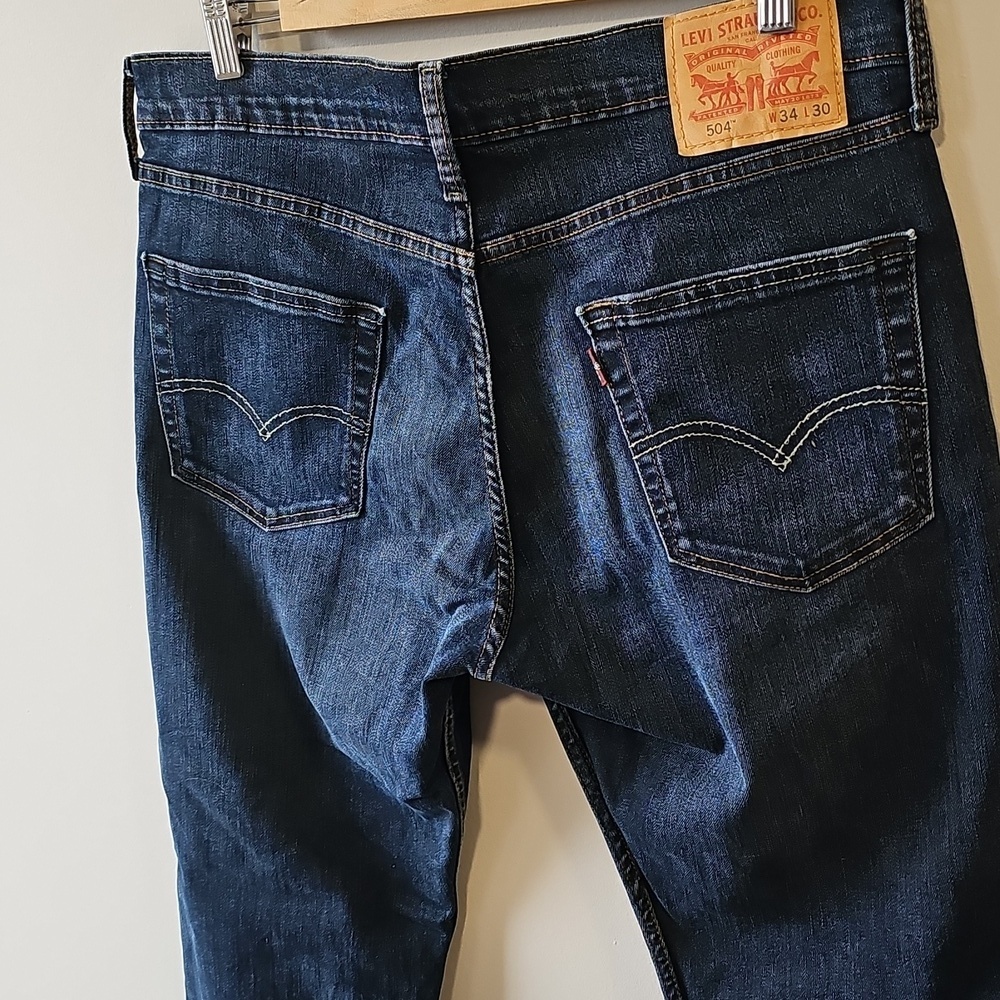 Levi's 504 Dark Wash 34x30 Straight Leg Jeans